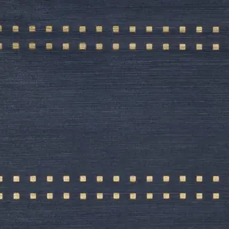 Studs & Stripes Horizontal Soft Gold on Navy Manila Hemp 5799-H