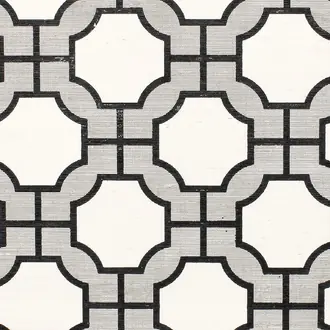 Imperial Gates Grey and Black on White Manila Hemp 5196
