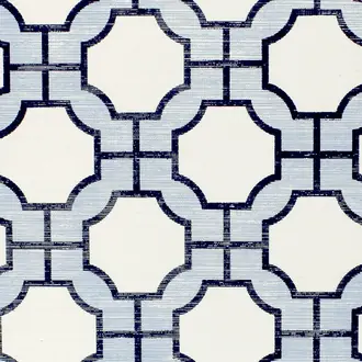 Imperial Gates Periwinkle and Navy on White Manila Hemp 5194