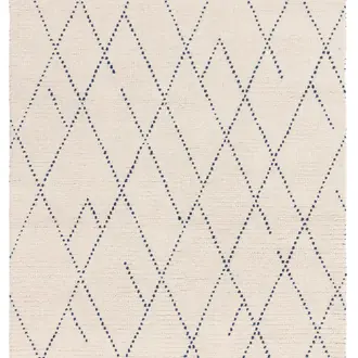 Nepal Cream Blue Linear Rug