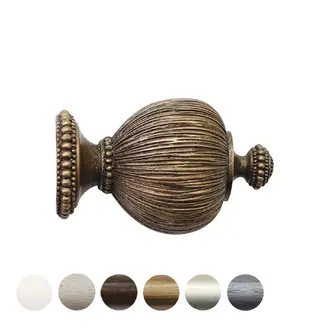 Jones Florentine 48mm Antique Gold Curtain Pole Pleated Finial