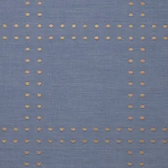 Rivets Chrome on Blue Linen 5872