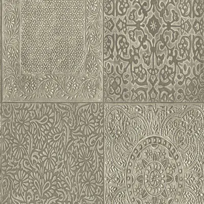 Pewter Tiles Wallpaper Bazaar from Cole & Son