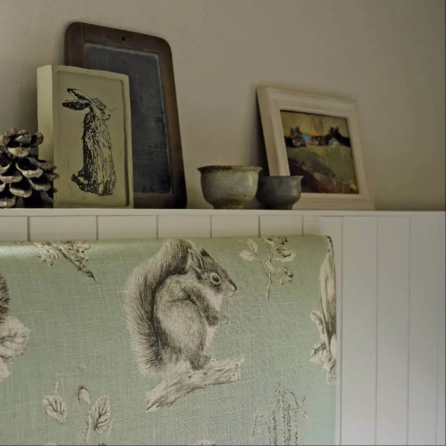 Cottagecore Fabrics - Squirrel & Hedgehog Fabric from Sanderson