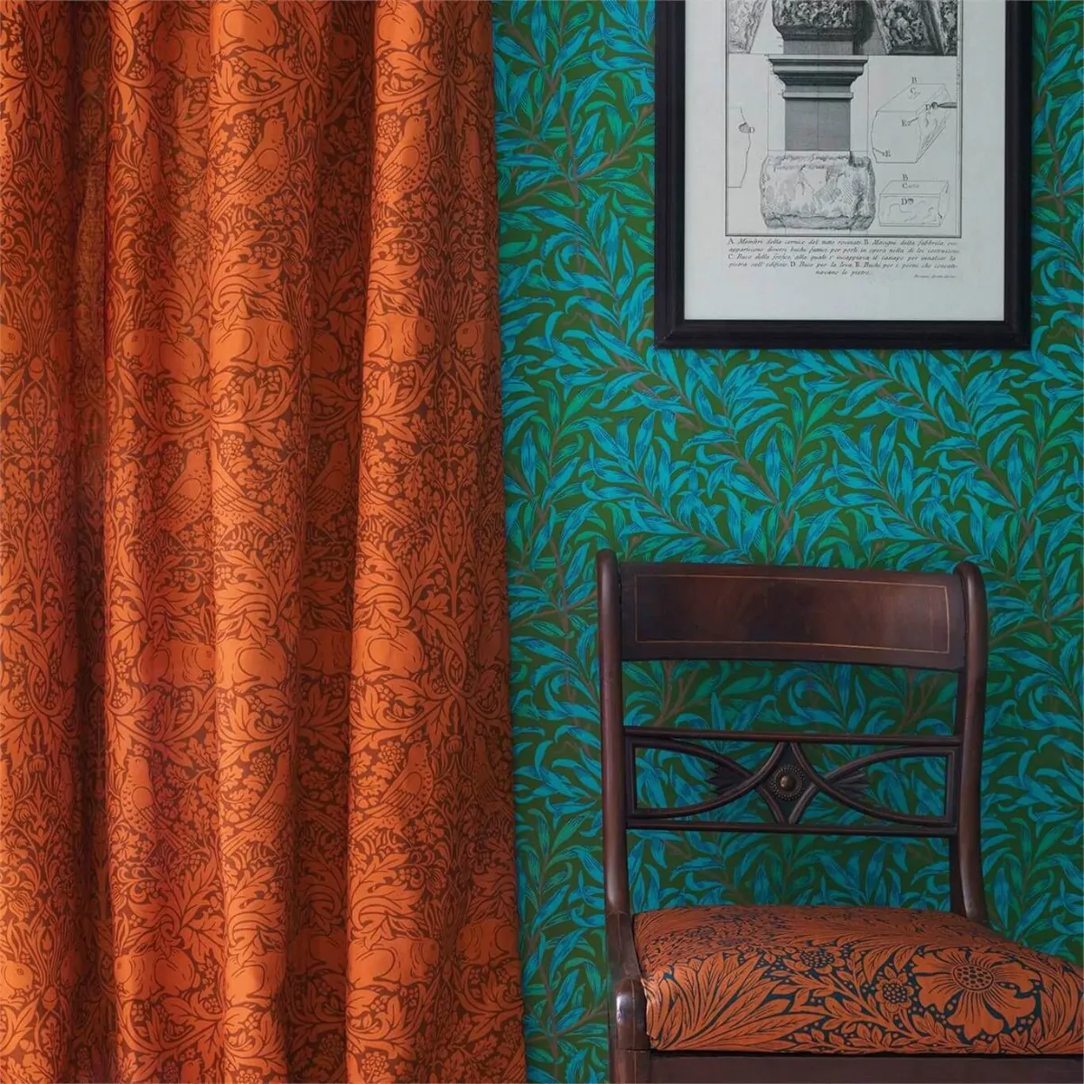 Matching Fabric and Wallpaper Willow Bough from Morris & Co