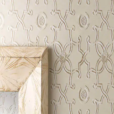 Decorative Plasterwork Wallpaper Ornelia from Nina Campbell