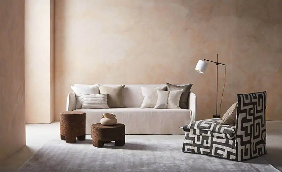 Decluttered Space for Artisanal Style with Natural Fabrics from Zinc