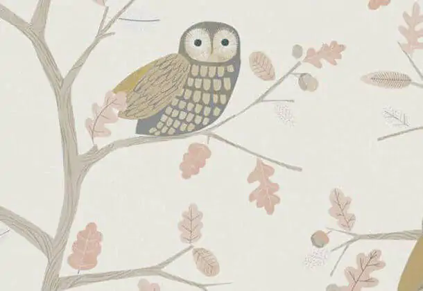 Little Owls Powder Fabric Book of Little Treasures Harlequin HLTF112627