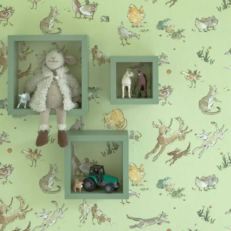 Osborne & Little Childrens Wallpaper Quentins Menagerie from the Zagazoo Collection