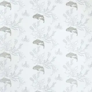 Coral Wallpaper Pale Grey / Silver