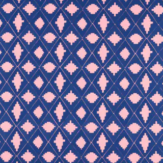 Harlequin Garden Terrace Fabric Lapis/Rose HSRF133996