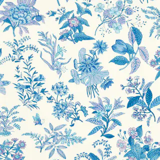 Harlequin Woodland Floral Wallpaper Lapis/Amethyst/Pearl HSRW113059