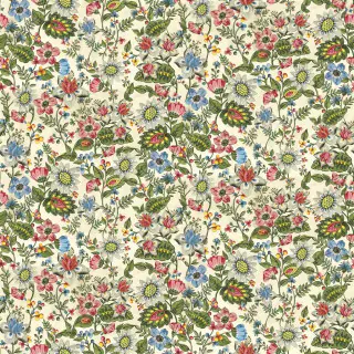 John Derian Folk Flower Fabric Parchment FJD6051/01