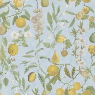 John Derian Orchard Fruits Wallpaper Sky Blue PJD6018/02