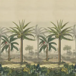 John Derian Palm Trail Scene 2 Wallpaper Sepia PJD6008/01