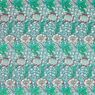 kennet-226857-aqua-pink-fabric-queens-square-morris-and-co