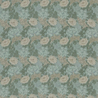 morris-and-co-chrysanthemum-fabric-pr7612-8-green-biscuit
