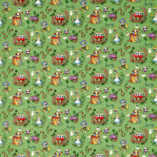 Sanderson Alice In Wonderland Fabric Gumball Green DDIF227165