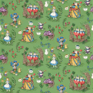 Sanderson Alice In Wonderland Wallpaper Gumball Green DDIW217285