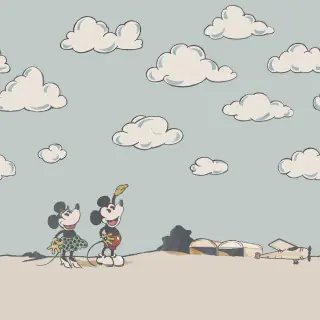 Sanderson Mickey In The Clouds Wallpaper Sea Salt DDIW217292