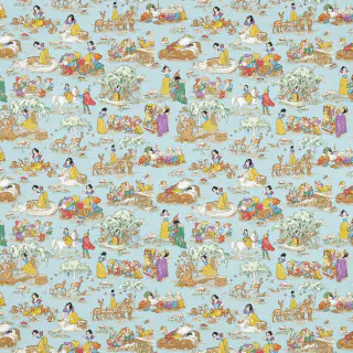 Sanderson Snow White Fabric Puddle Blue DDIF227153