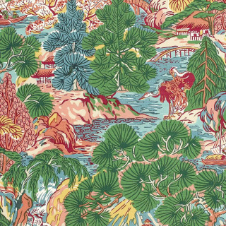thibaut-pagoda-trees-fabric-f942026-pink-and-green