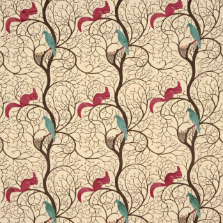 sanderson-squirrel-and-dove-fabric-dvipsq302-teal-red