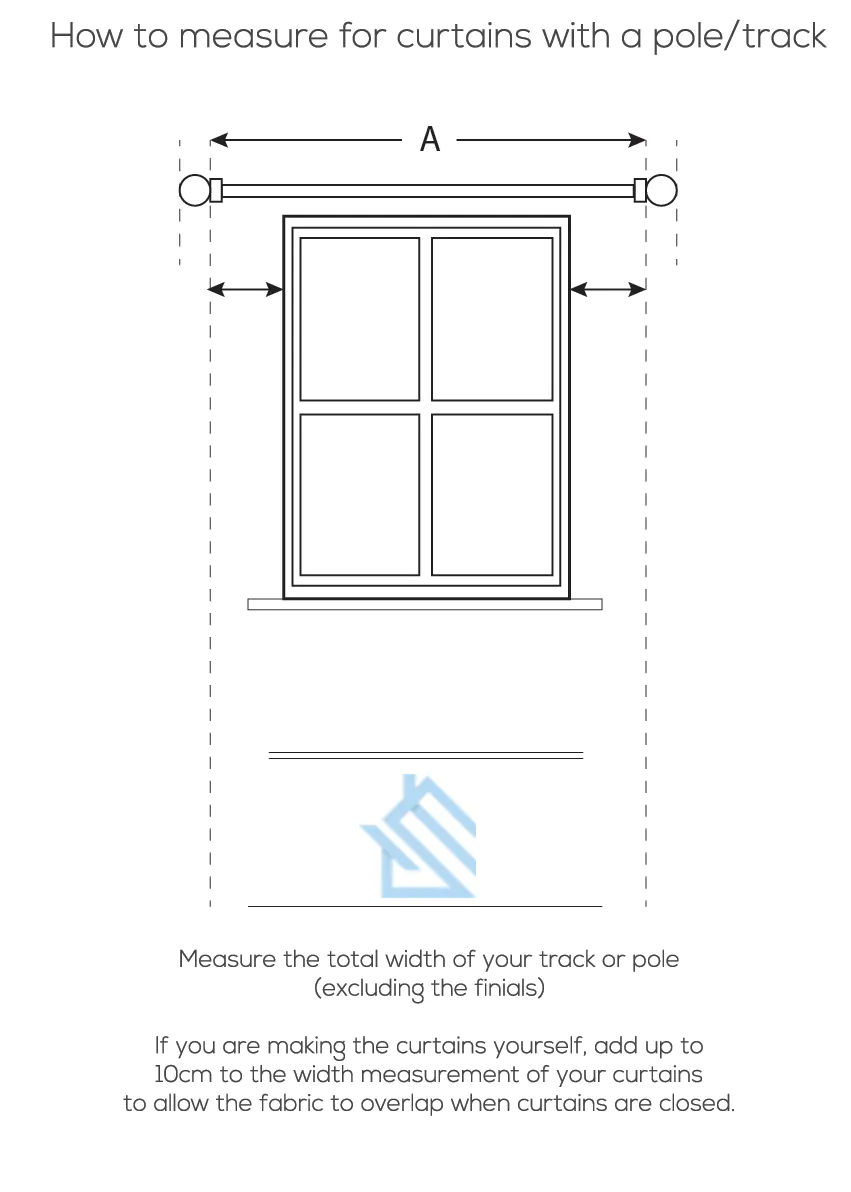 How to measure curtains diagram