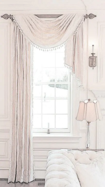 pink curtains