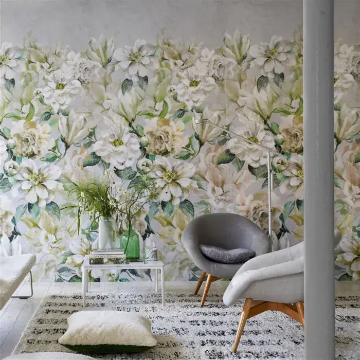 Jardin Botanique Mural Wallpaper in Birch from Designer Guild