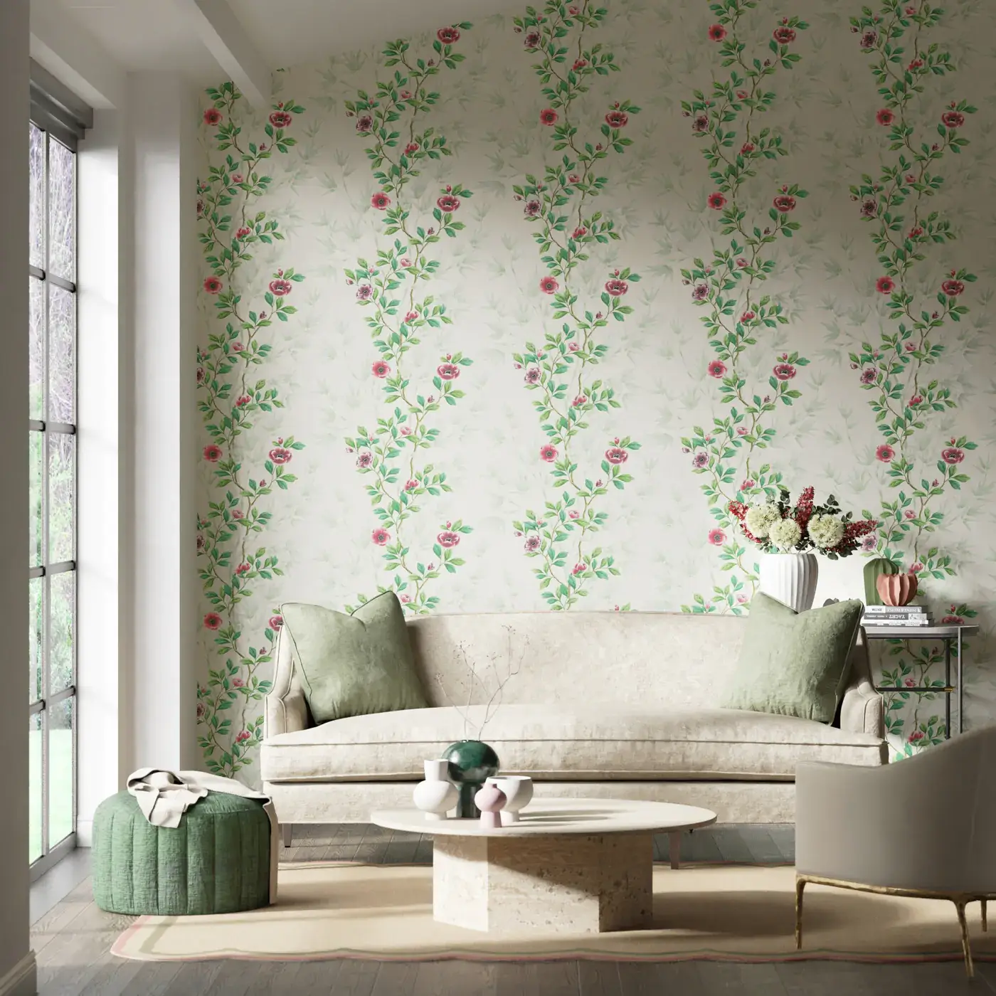Lady Alford Wallpaper in Fig Blossom by Harlequin