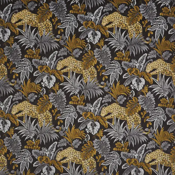 Leopard Velvet Fabric in Pepperpod