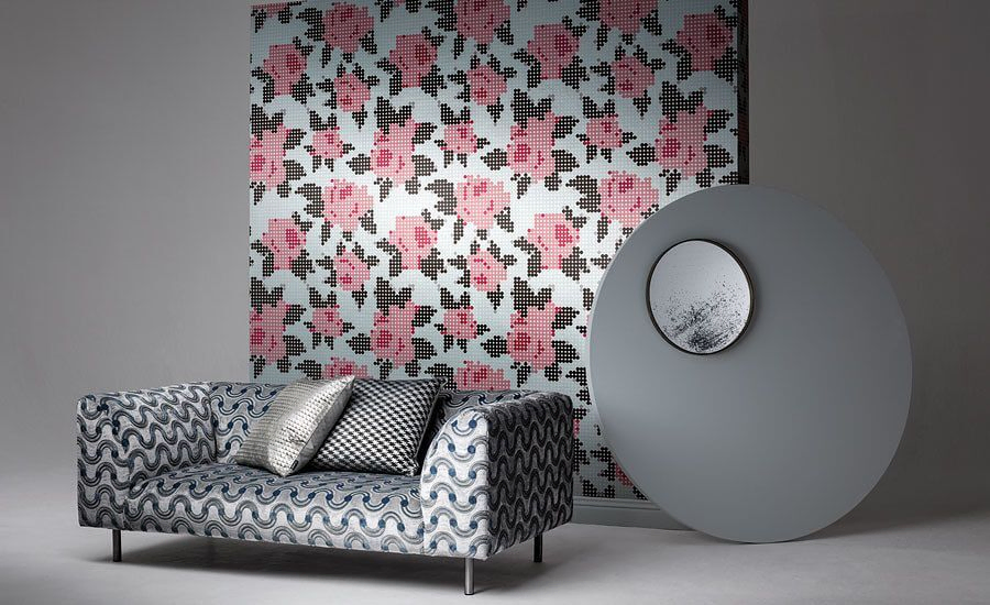 Contemporary Floral Wallpaper Peg Art Roses from Kirkby Design