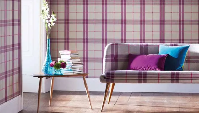 Grey check wallpaper offering a subtle pattern for a sophisticated space.