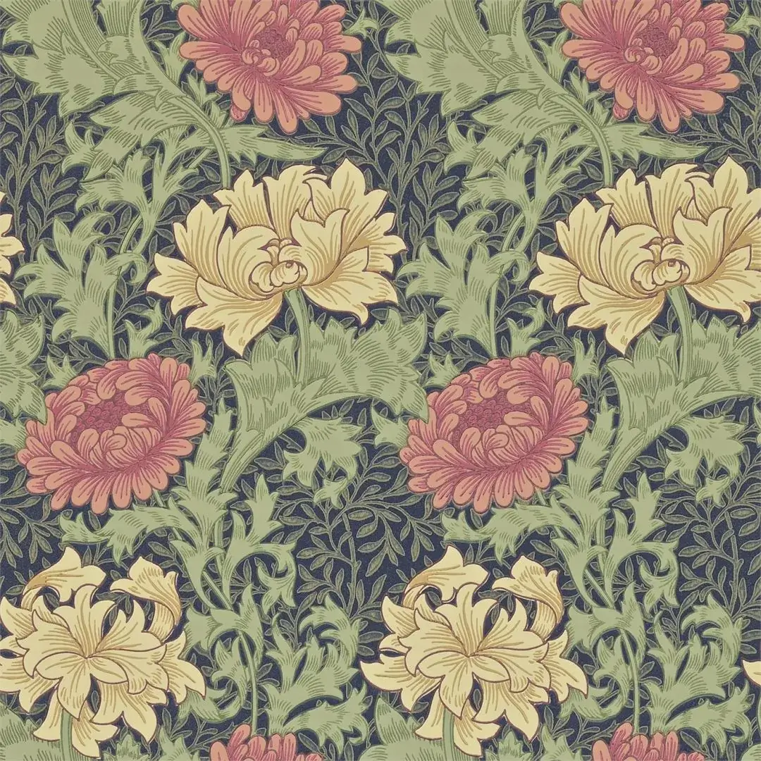 Morris & Co Floral Wallpaper Chrysanthemum