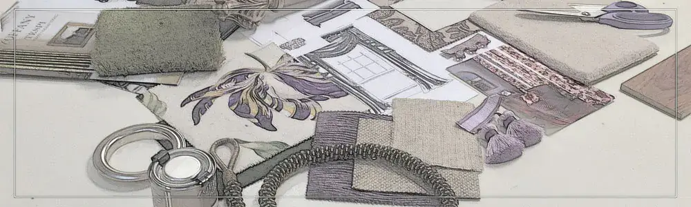Storyboard of fabric on table