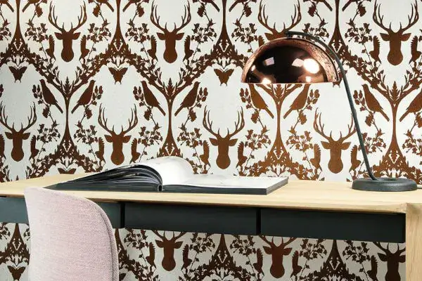 Contemporary Flock Wallpaper Faune by HookedOnWalls